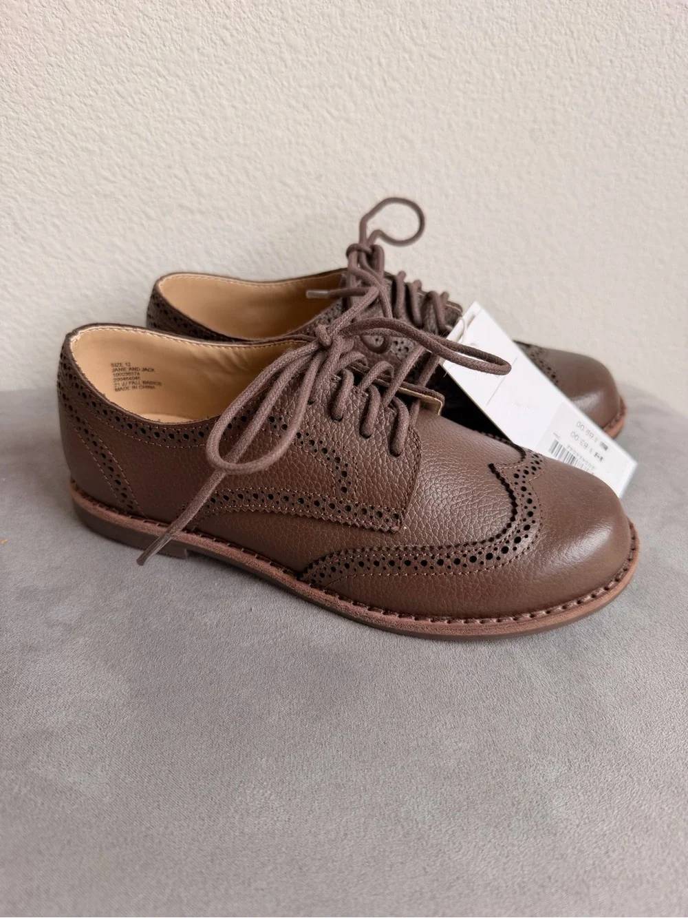 Janie and Jack Brown Wingtip Derby Shoes